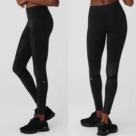 ALO Yoga Pants - Alo Yoga Moto black high Rise‎ leggings Women’s Size S